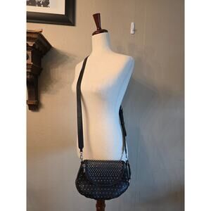 Marc by Marc Jacobs Black Pebble Leather Crossbody Bag Studs